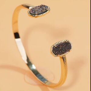 24k Gold Drusy Pinch Cuff Bracelets